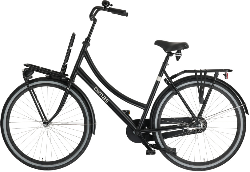 Bimas Transporter 1.0 28 Inch Dames Terugtraprem Matzwart