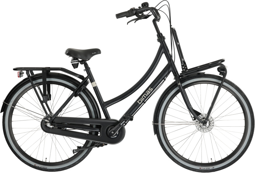 Bimas Transporter 3.3 28 Inch Dames 3V Rollerbrake Matzwart