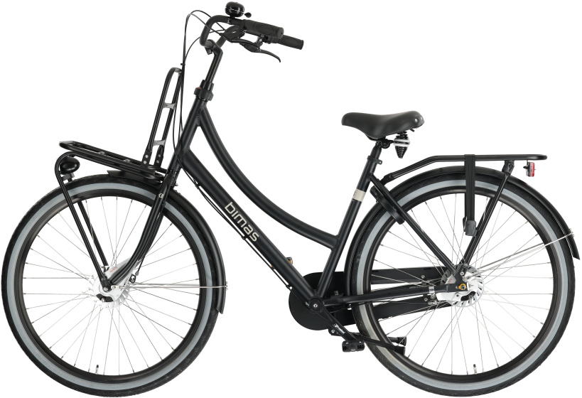 Bimas Transporter 3.3 28 Inch Dames 3V Rollerbrake Matzwart