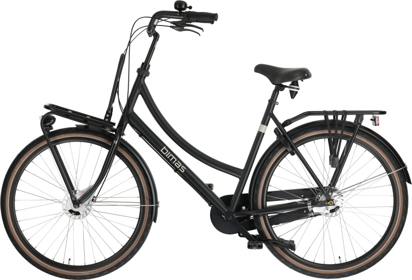 Bimas Transporter 3.3 28 Inch Dames 3V Rollerbrake Matzwart