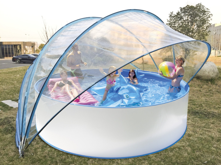 d&ocirc;de piscine transparent 442 x 221 cm