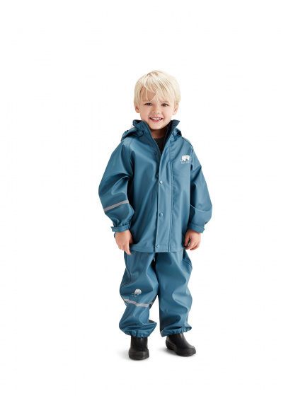 costume de pluie Basic junior polyester bleu fonc&eacute;pi&egrave; taille 90