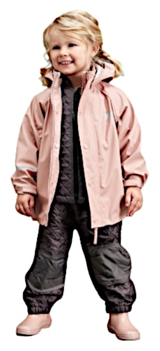 combinaison de pluie Basic junior polyester rose 2 pi&egrave; taille 110