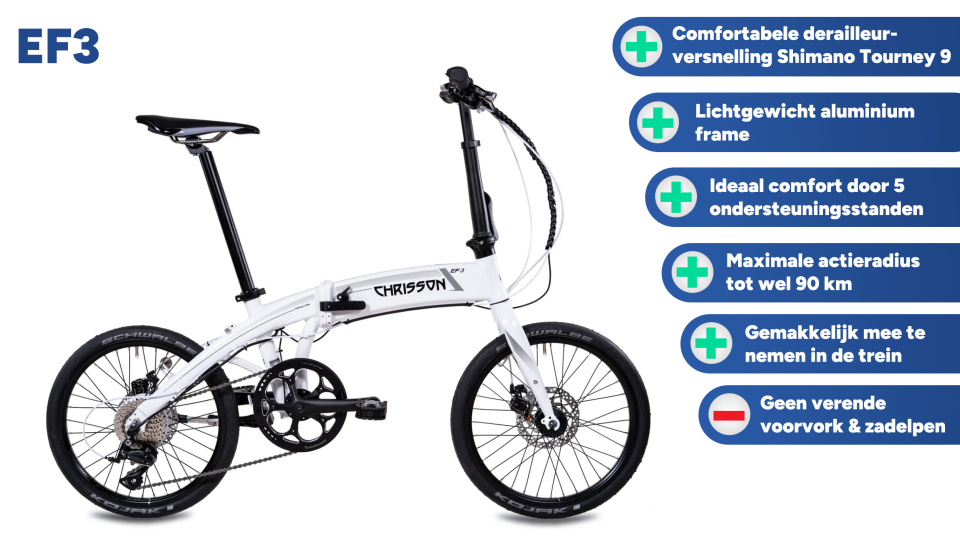 Chrisson EF3 20 Inch 32 cm Unisex 9SP Mechanical disc brake White