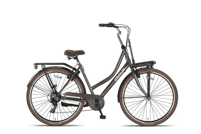 Crown Berlin 28 Inch 53 cm Dames 7V V Brakes Grijsbruin afbeelding