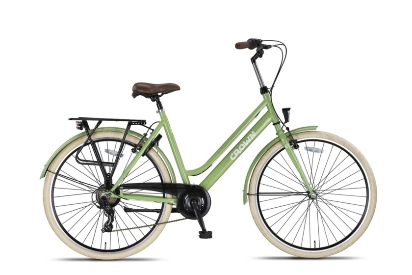 Crown New York 28 Inch 53 cm Dames 7V V Brakes Groen afbeelding