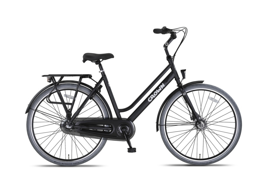Crown New York Plus 28 Inch 53 cm Dames 3V Rollerbrake Matzwart afbeelding