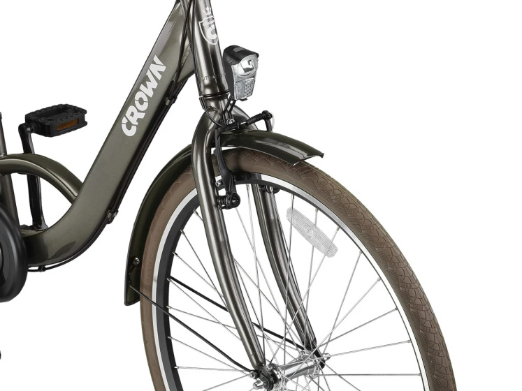 Crown Rio Plus 28 Inch Women 3SP Rim Brakes Gray-brown