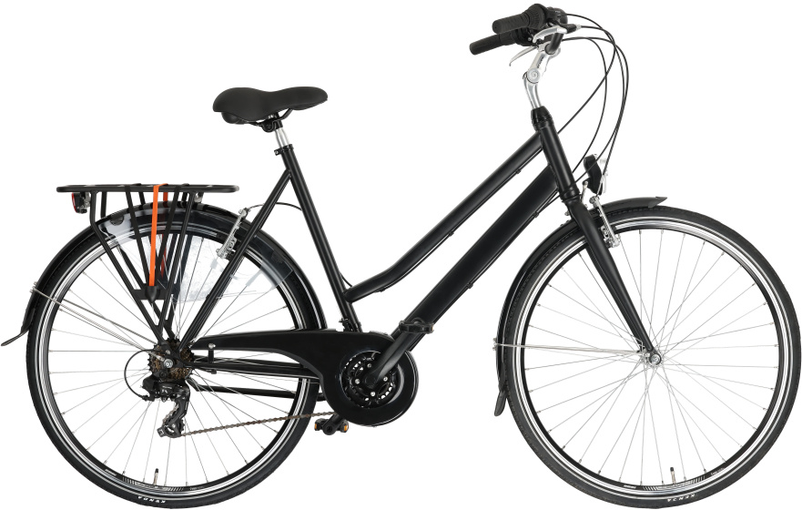 Cumberland City Basic 28 Zoll Damen 21G Felgenbremse Mattschwarz