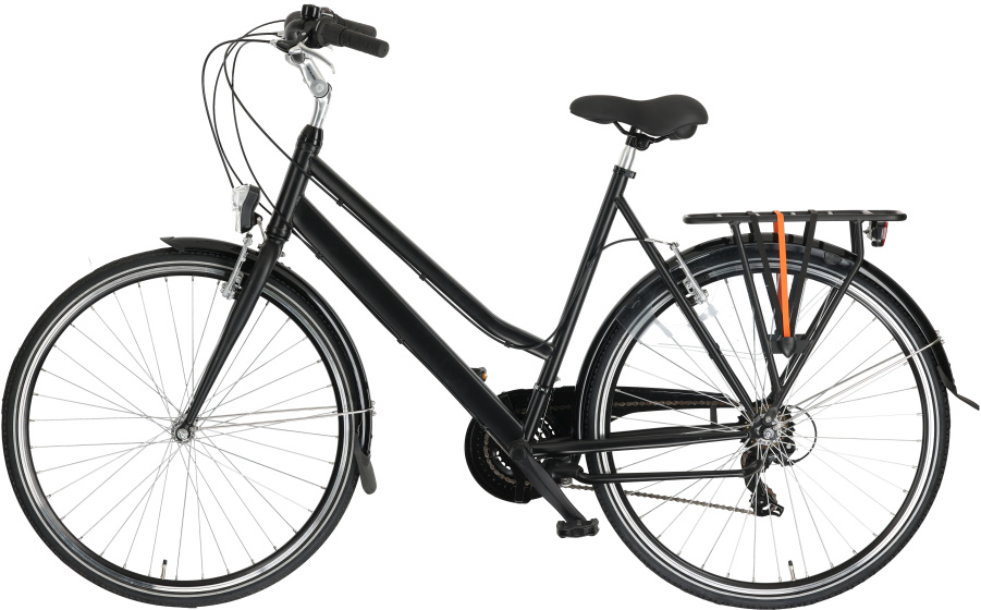 Cumberland City Basic 28 Zoll Damen 21G Felgenbremse Mattschwarz