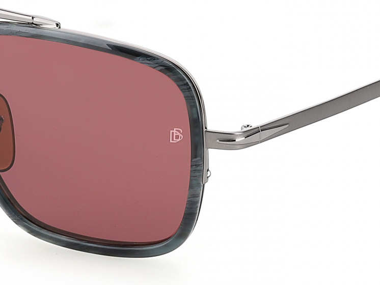 David Beckham zonnebril 7002/S cat.3 vierkant staal grijs/roze