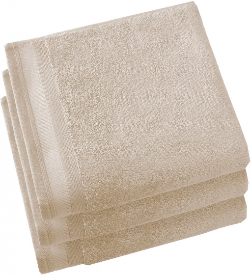 badhanddoek Contessa 50 x 100 cm beige 3 stuks