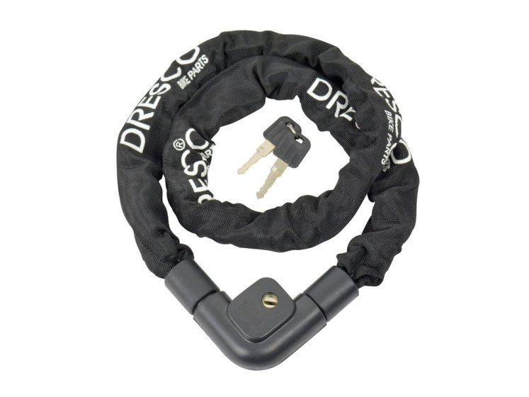 Dresco Chain Lock 120 cm x 7 mm With 2 Keys Black