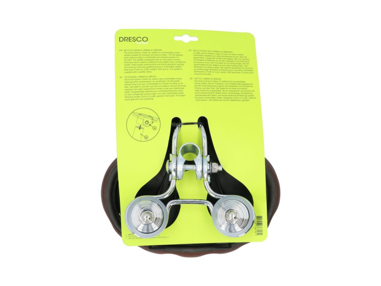 Dresco Urban XL Bicycle Saddle 90° Seat Angle Brown