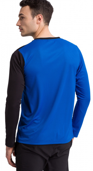 longsleeve 5-C heren polyester blauw/zwart maat 3XL