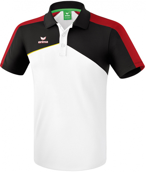 Erima Premium One 2.0 Polo Wit-Zwart-Rood-Geel Maat 2XL