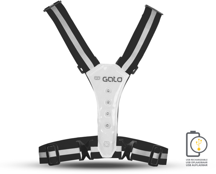 Gato Sports safer sportvest led usb antraciet one size