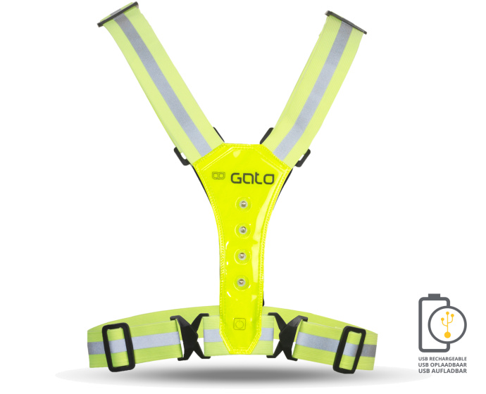 Gato Sports Safer Sportvest led usb Neongeel one size afbeelding