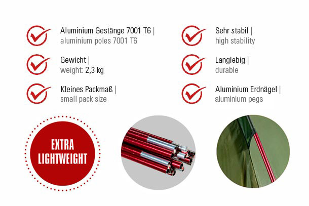 High Peak Sparrow LW Tunnel tent 2-person 260 x 200 cm Green