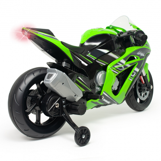 Injusa elektrische kindermotorfiets Kawasaki ZX10 12V groen