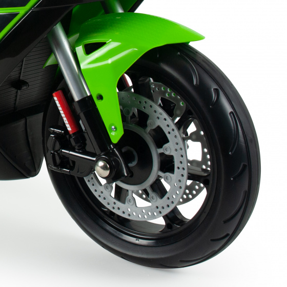 Injusa elektrische kindermotorfiets Kawasaki ZX10 12V groen