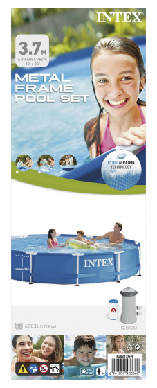 Intex opzetzwembad met pomp 28212GN 366 x 76 cm blauw