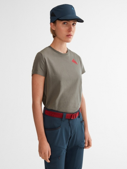 Klättermusen T-shirt Runa vrouwen katoen/elastaan grijs