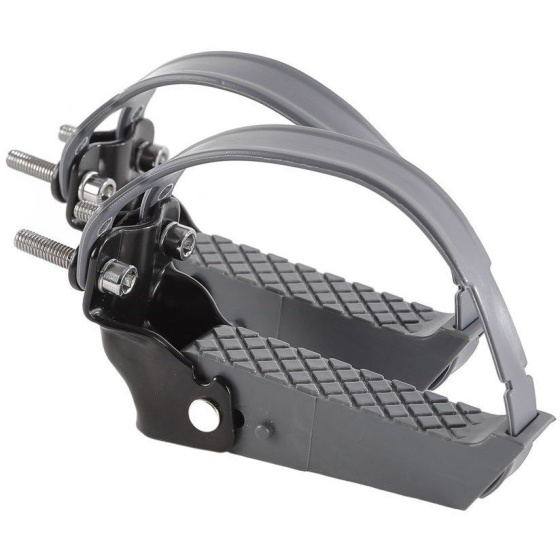 Mirage voetsteunen opklapbaar met riemen zwart/grijs afbeelding