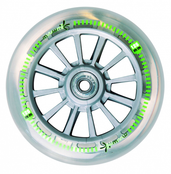 Muuwmi Neon 2-wiel Kinderstep LED Opvouwbaar Voetrem Zwart/Groen