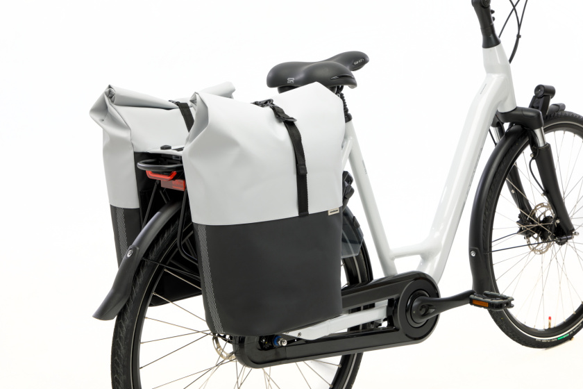 New Looxs Nyborg MIK Double Bicycle Bag 34 Liter Light Gray/Black