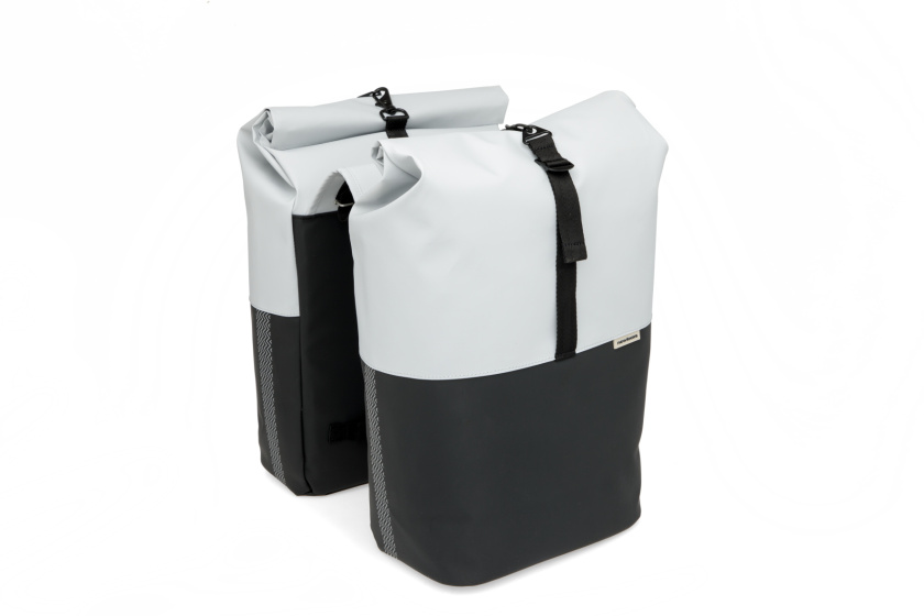 New Looxs Nyborg Double Bicycle Bag 34 Liter Light Gray/Black