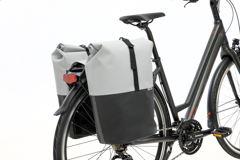 New Looxs Nyborg Double Bicycle Bag 34 Liter Light Gray/Black