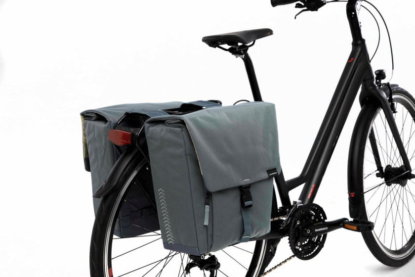 New Looxs Tulum Double Bicycle Bag 32 Liter Pet Grau Grün