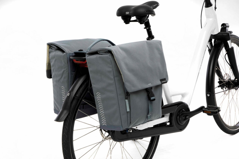 New Looxs Tulum MIK Doppel-Fahrradtasche 32 Liter Pet Grau Grün