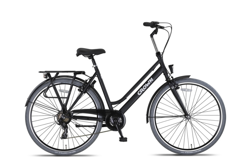 Crown New York 28 Inch Dames 7V V-Brakes Matzwart