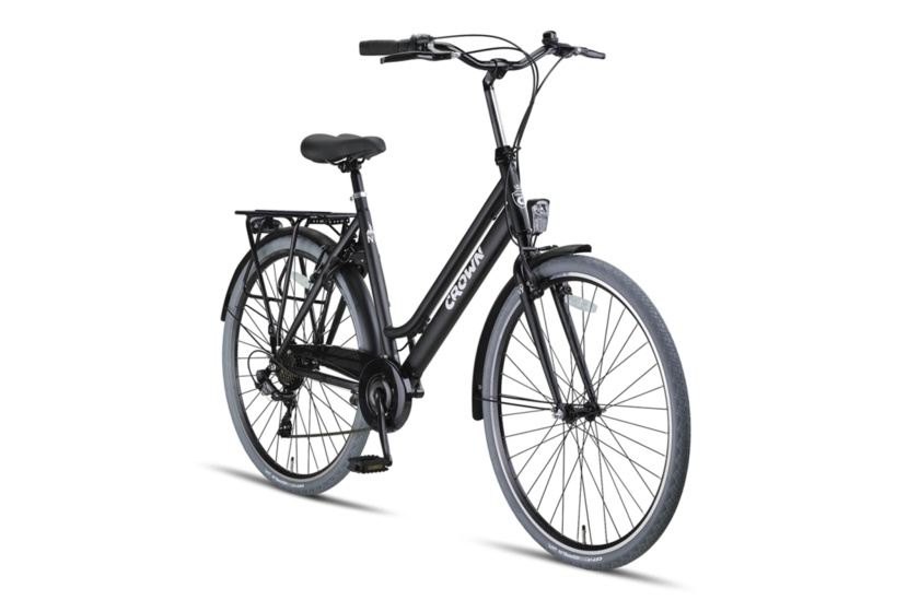 Crown New York 28 Inch Dames 7V V-Brakes Matzwart