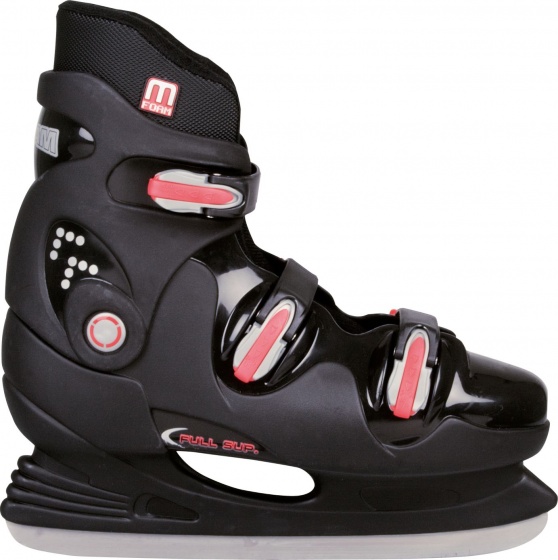 Nijdam ijshockeyschaatsen polyester zwart/rood