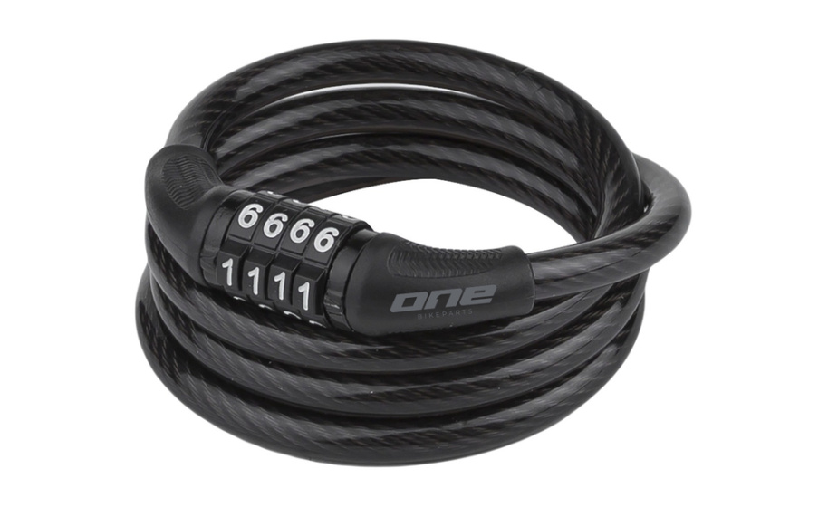 One Cl.lock 8.100 Cable number lock 100 cm Steel/Silicon Black