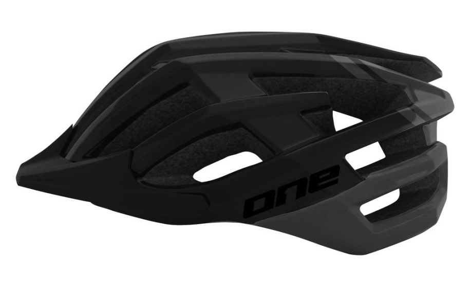 One MTB Race Bicycle Helmet Adjustable Black/Dark Gray