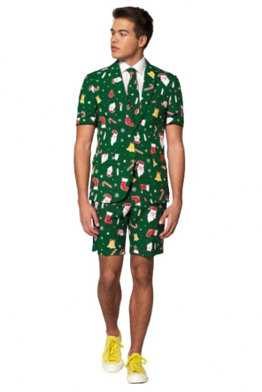 OppoSuits zomer-verkleedpak Santaboss heren polyester groen