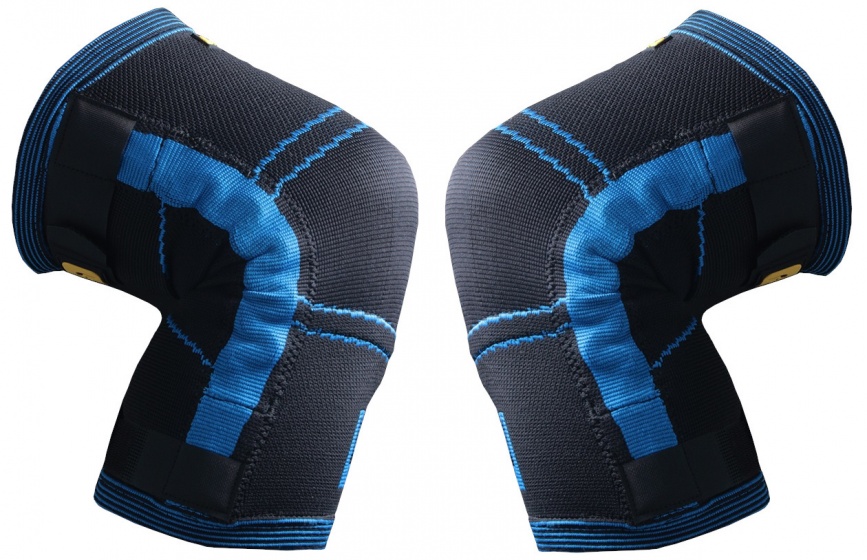 kniebandage Compression unisex blauw per set maat XL