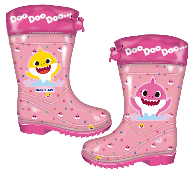 regenlaarzen Baby Shark junior PVC roze maat 30