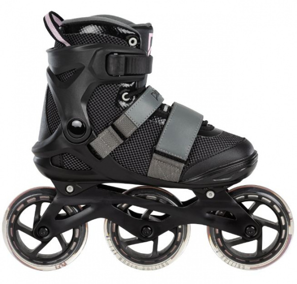 patins &agrave;ues align&eacute;Fitness GT 110 80A noir/rose taille 42