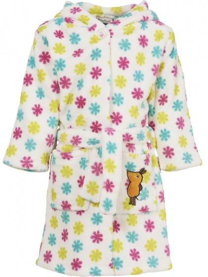 Playshoes badjas Muis meisjes fleece wit/roze/mint