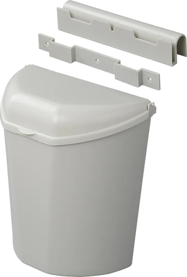 poubelle avec couvercle 6 litres 29,5 cm gris clair