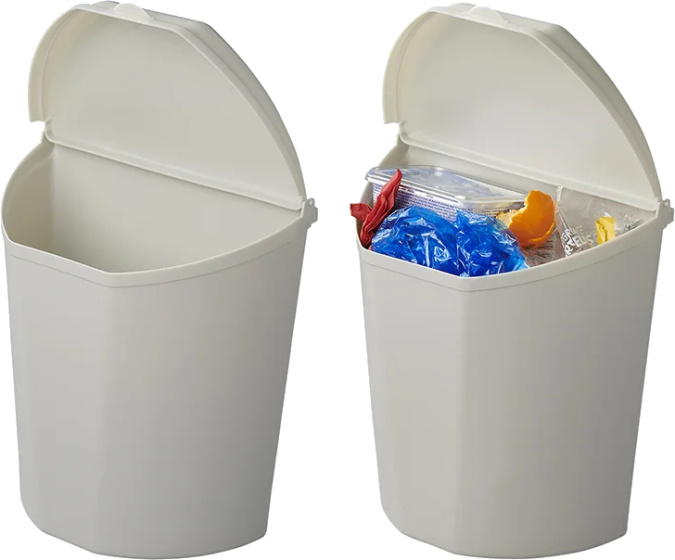 poubelle avec couvercle 6 litres 29,5 cm gris clair