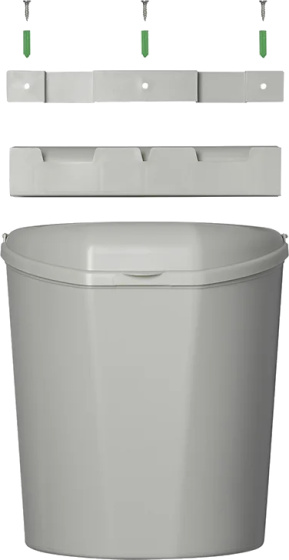 poubelle avec couvercle 6 litres 29,5 cm gris clair