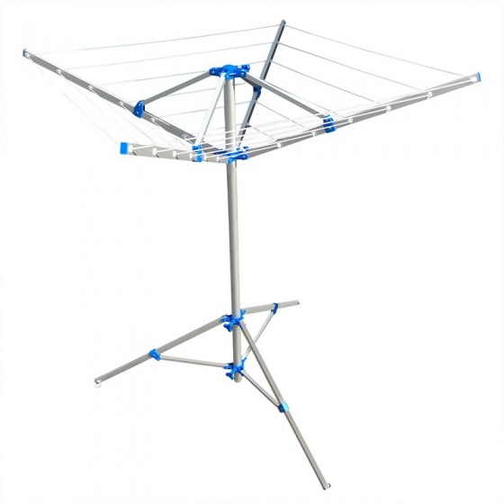 s&eacute;ir rotatif avec support &Oslash; cm aluminium 140 cm argent/bleu