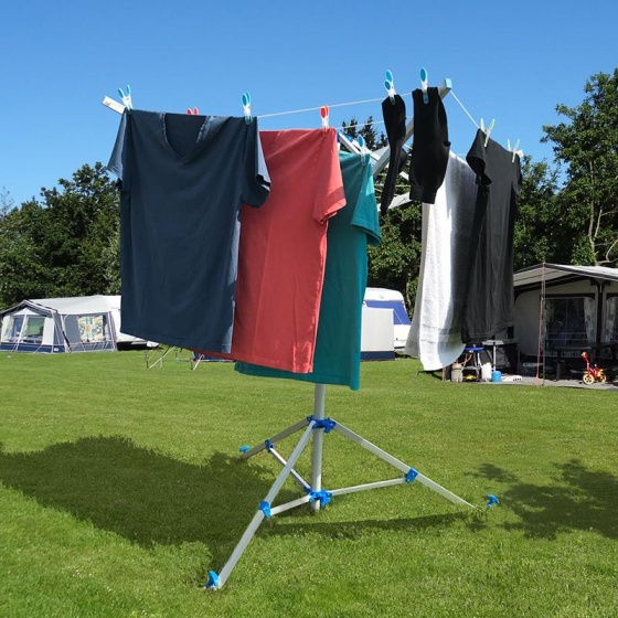 s&eacute;ir rotatif avec support &Oslash; cm aluminium 140 cm argent/bleu