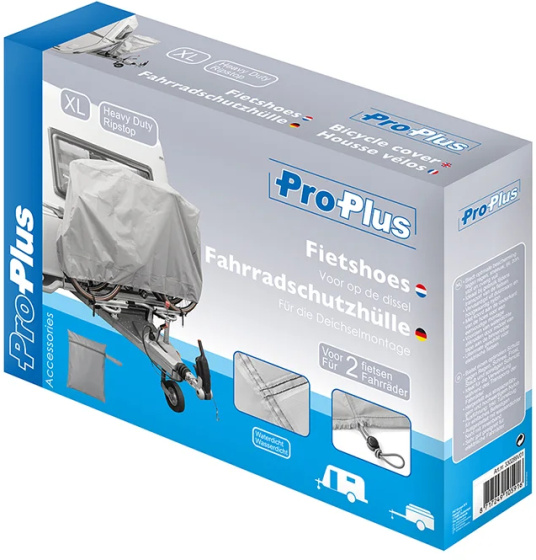 ProPlus bicycle cover XL for 2 bicycles on drawbar light gray